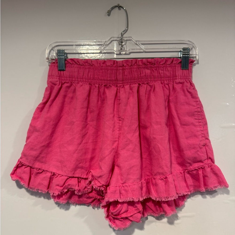 Bright‎ pink aerie ruffle shorts